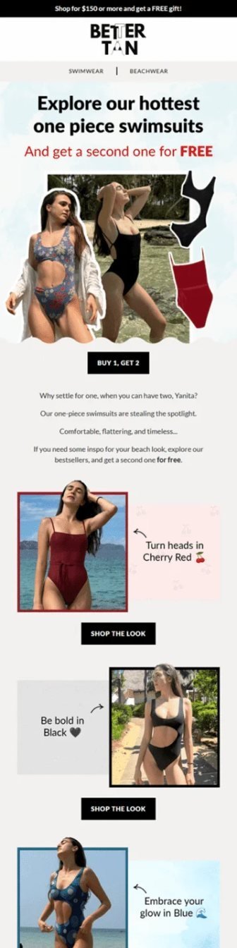 Better Tan email designed by PROGS