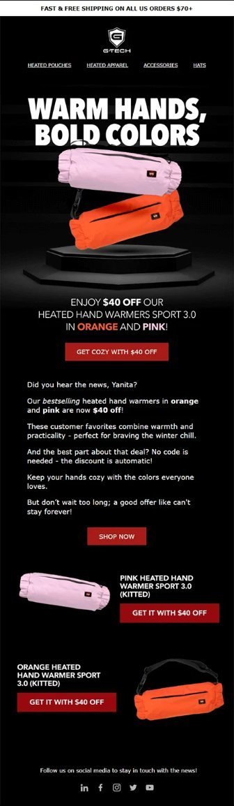 G-Tech email designed by PROGS