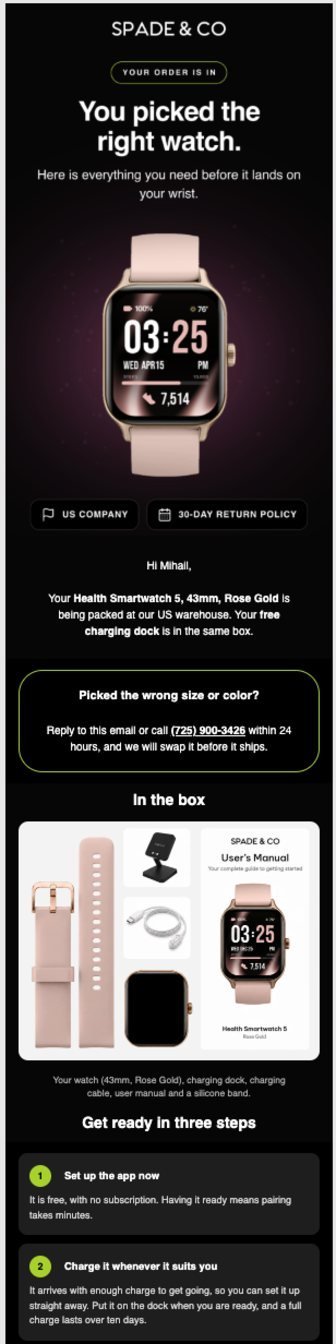 Spade & Co email designed by PROGS