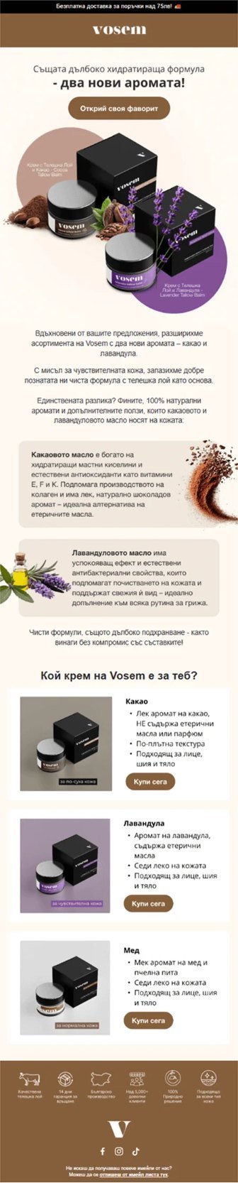 Vosem email designed by PROGS