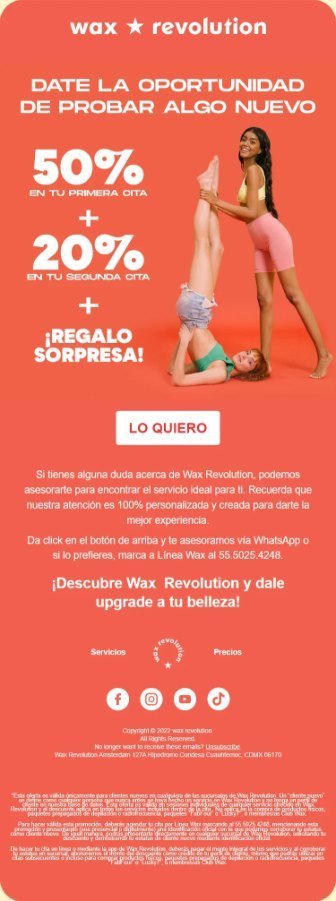 Wax Revolution email designed by PROGS